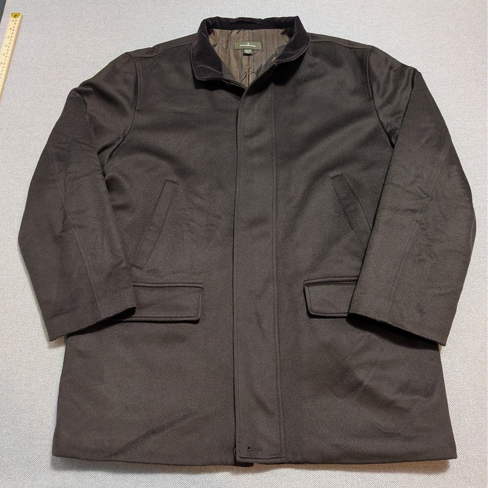 VTG Ermenegildo Zegna 100% Cashmere Insulated Car Coat Jacket Italy Mens XXL 56